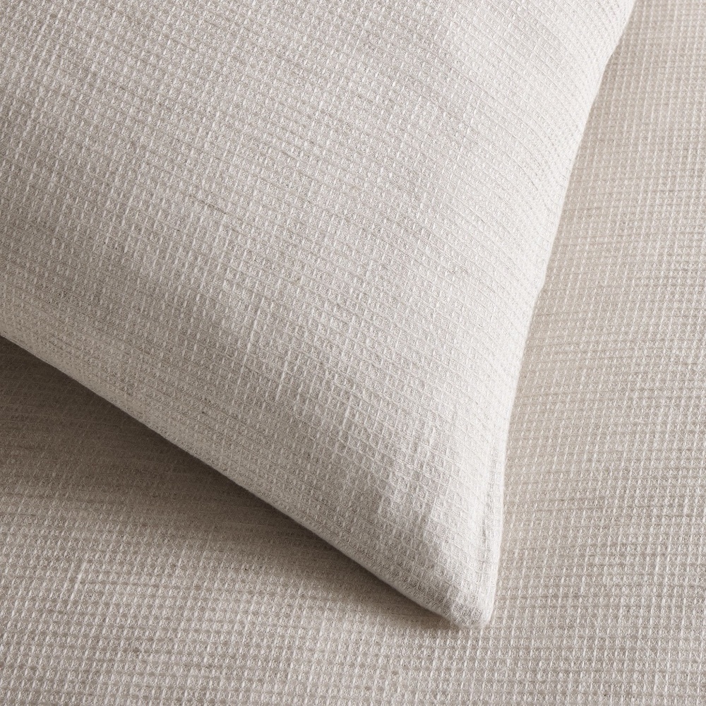 West Elm European Flax Linen Mini Waffle Shams  Natural Flax · Standard Sham